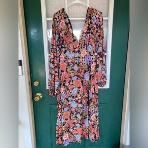 ShowPo Plunge Floral Dress with Leg Slit